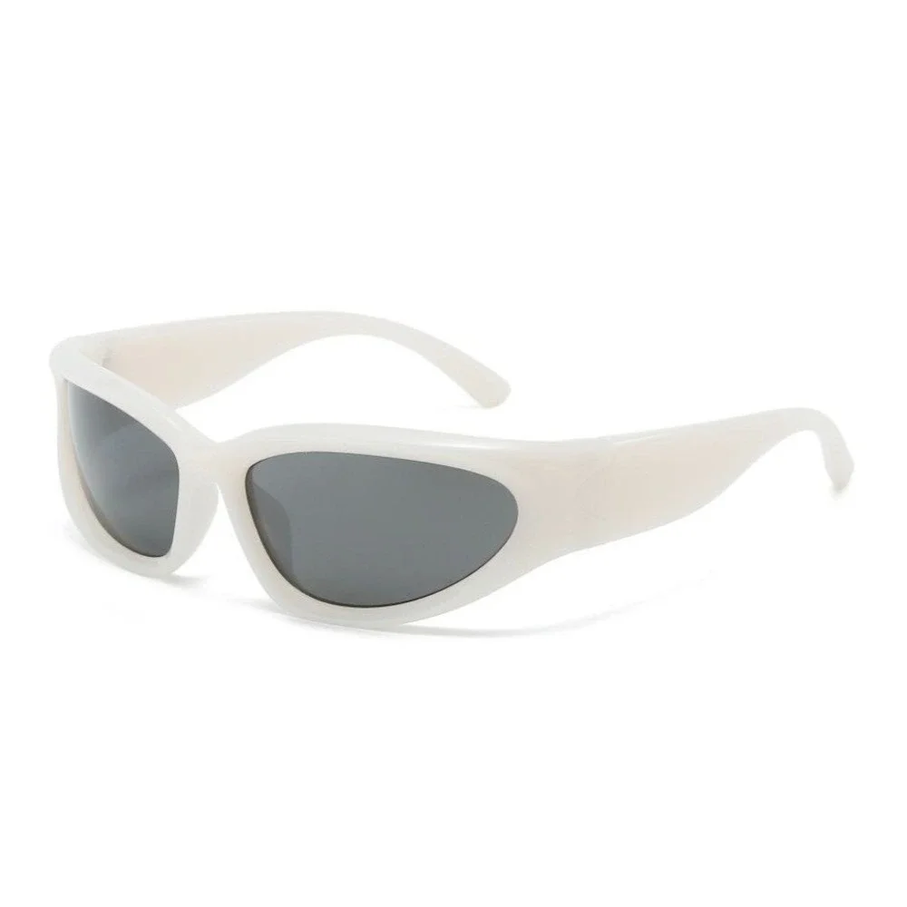 Square Sunglasses White Frame Black‎ Lens 100% UV Protection Street Wear Fishing